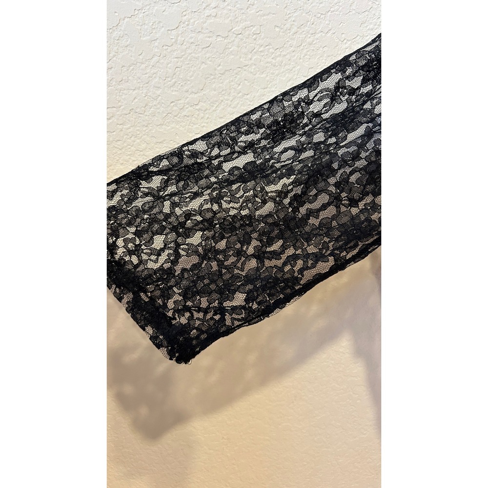 Cristinalove Womens Lace Shrug Cardigan 2X Black Front Tie Sheer Floral Bolero - Picture 5 of 8